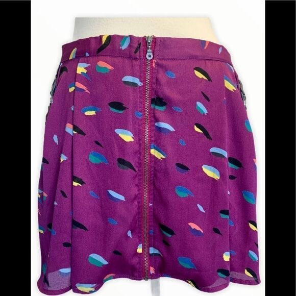 Bcbgeneration purple beaded embellished printed skirt size medium - Picture 2 of 10